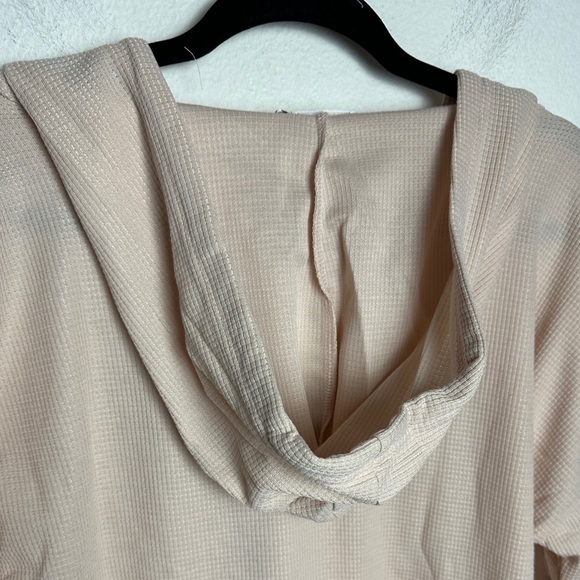 Morhuduck V Neck Hoodie Long Sleeve Sweatshirt Drawstring Apricot Women XL NWT - Picture 6 of 11